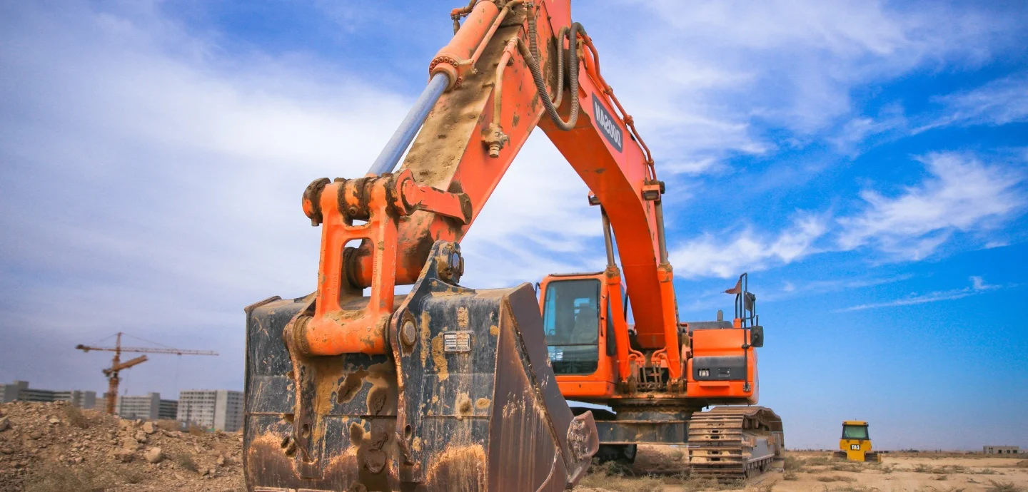 An excavator being used on a construction site